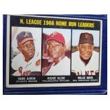 1967 Topps #244 Hank Aaron Willie Mays NL Home Run
