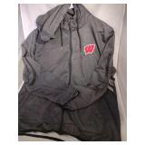Wisconsin Badgers Mens Large zippered thin hoodie