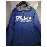 Dallas Cowboys Mens 3XL zippered hooded sweatshirt