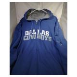 Dallas Cowboys Mens 3XL zippered hooded sweatshirt