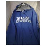Dallas Cowboys Mens 3XL zippered hooded sweatshirt