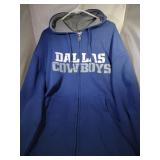 Dallas Cowboys Mens 4XL zippered hooded sweatshirt