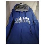 Dallas Cowboys Mens 4XL zippered hooded sweatshirt