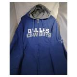 Dallas Cowboys Mens 4XL zippered hooded sweatshirt