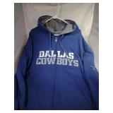 Dallas Cowboys Mens 4XL zippered hooded sweatshirt