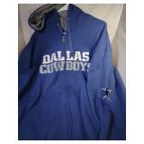 Dallas Cowboys Mens 4XL zippered hooded sweatshirt