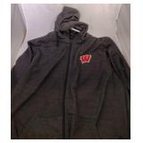 Wisconsin Badgers Mens XL zippered hooded thin