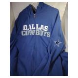 Dallas Cowboys Mens 3XL zippered hooded sweatshirt