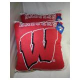 Wisconsin Badgers 3 square pillows and 1 round