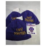 4 UWSP Pointers fleece lined hats and one decal