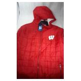 Wisconsin Badgers Mens XL quilted zippered hooded