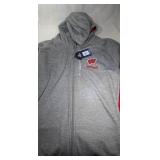 Wisconsin Badgers Mens 2XL zippered hooded thin