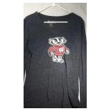 3 Wisconsin Badgers Ladies Large shirts - two long