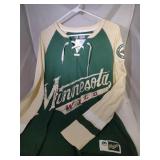 3 Minnesota Wild Ladies large shirts - two lacer