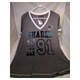 2 San Jose Sharks Ladies XL V-neck shirts