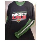 3 Minnesota Wild Youth Large shirts - one zip up