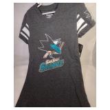 2 San Jose Sharks Youth Small V-neck t-shirts