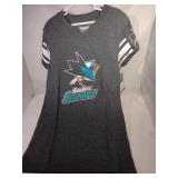 2 San Jose Sharks Youth Medium shirts - one V-neck