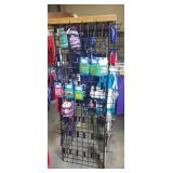 Square black wire metal clothing rack with wood