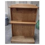 solid oak wood bookcase with shelves - 38 inch