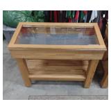 Glass top hinged display case - 48 inch wide, 25