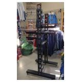 adjustable black rack with hand painted shelves