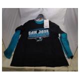3 San Jose Sharks Youth Large shirts - one long
