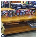 Solid oak wood 3-tier shelf with beveled inlay,