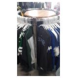 adjustable height round clothing display rack -