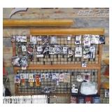 2 wood encased black racks and 2 wood angled