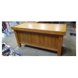 solid oak cabinet with storage and lock box.  Has