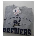 3 Milwaukee Brewers Youth Medium shirts - two long