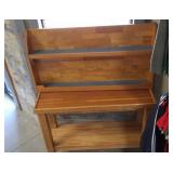 solid oak display table and shelf (buyer must