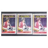 three 1974-75 Topps Hockey Bobby Clarke #135