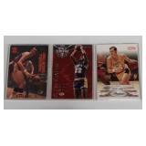 two Jerry West and one Elgin Baylor BKB cards -
