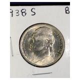 1938 S Jefferson Nickel Coin