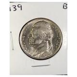 1939 Jefferson Nickel Coin