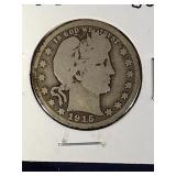 1915 D Barber Quarter Coin