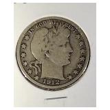 1912 S Barber Half Coin