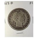 1915 D Barber Half Coin