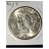 1922 S Peace Dollar Coin