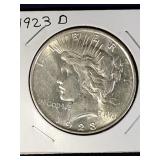 1923 D Peace Dollar Coin