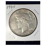 1934 Peace Dollar Coin
