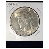 1934 D Peace Dollar Coin
