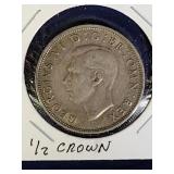 1941 G.B. Half Crown Silver World Coin