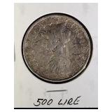1958 Silver 500 Lire Italy World Coin