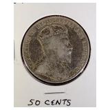 1904 H Silver 50 Cents Newfoundland World Coin