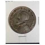 1947 Silver 1/2 Balboa Panama World Coin