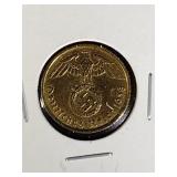 1938 G Germany 5 Reichs Pennig World Coin