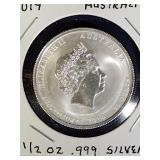 1/2 oz Australia .999 Silver Coin